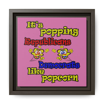 popping like popcorn - framed canvas art (light pink)