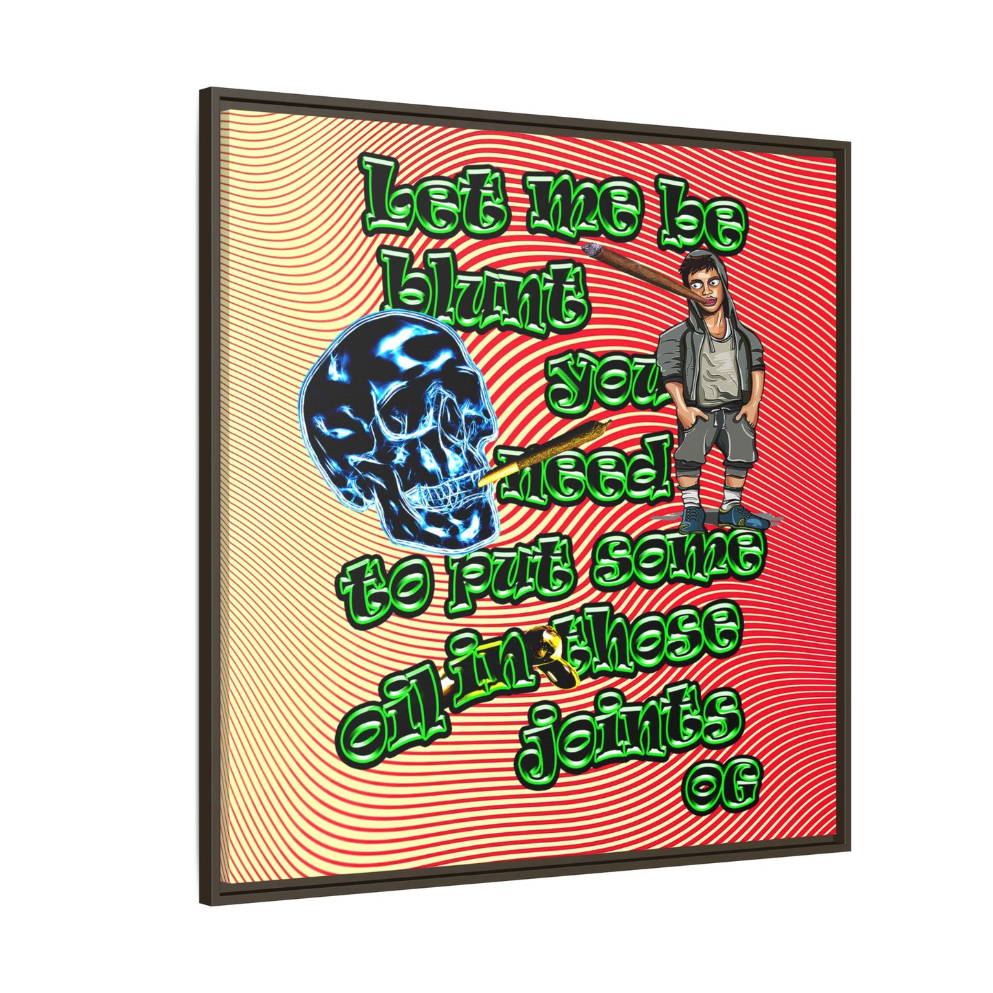 og - framed canvas art (yellow-orange wave)