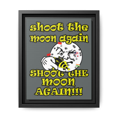 shoot the moon again - framed canvas art (dark grey)