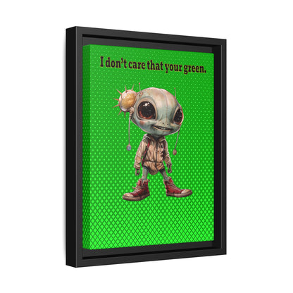 I don't care that your green - framed canvas art (logo green)