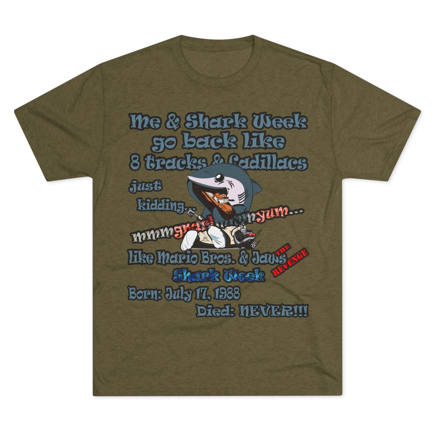 shark week - Unisex Tri-Blend Crew Tee