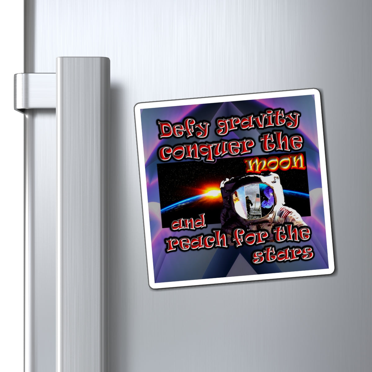 defy conquer reach - Magnets - (grey-pink wave)