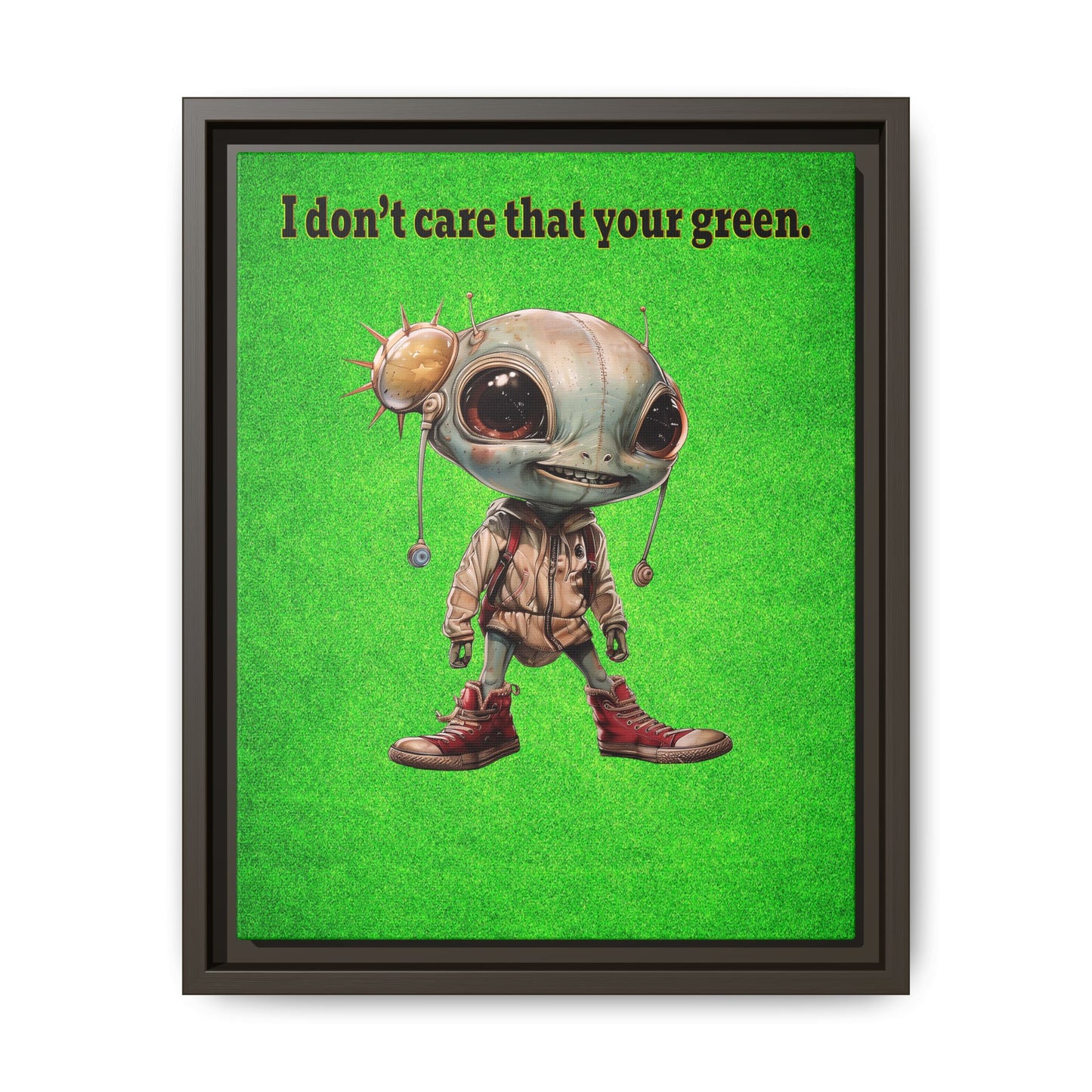I don't care that your green - framed canvas art (green turf)
