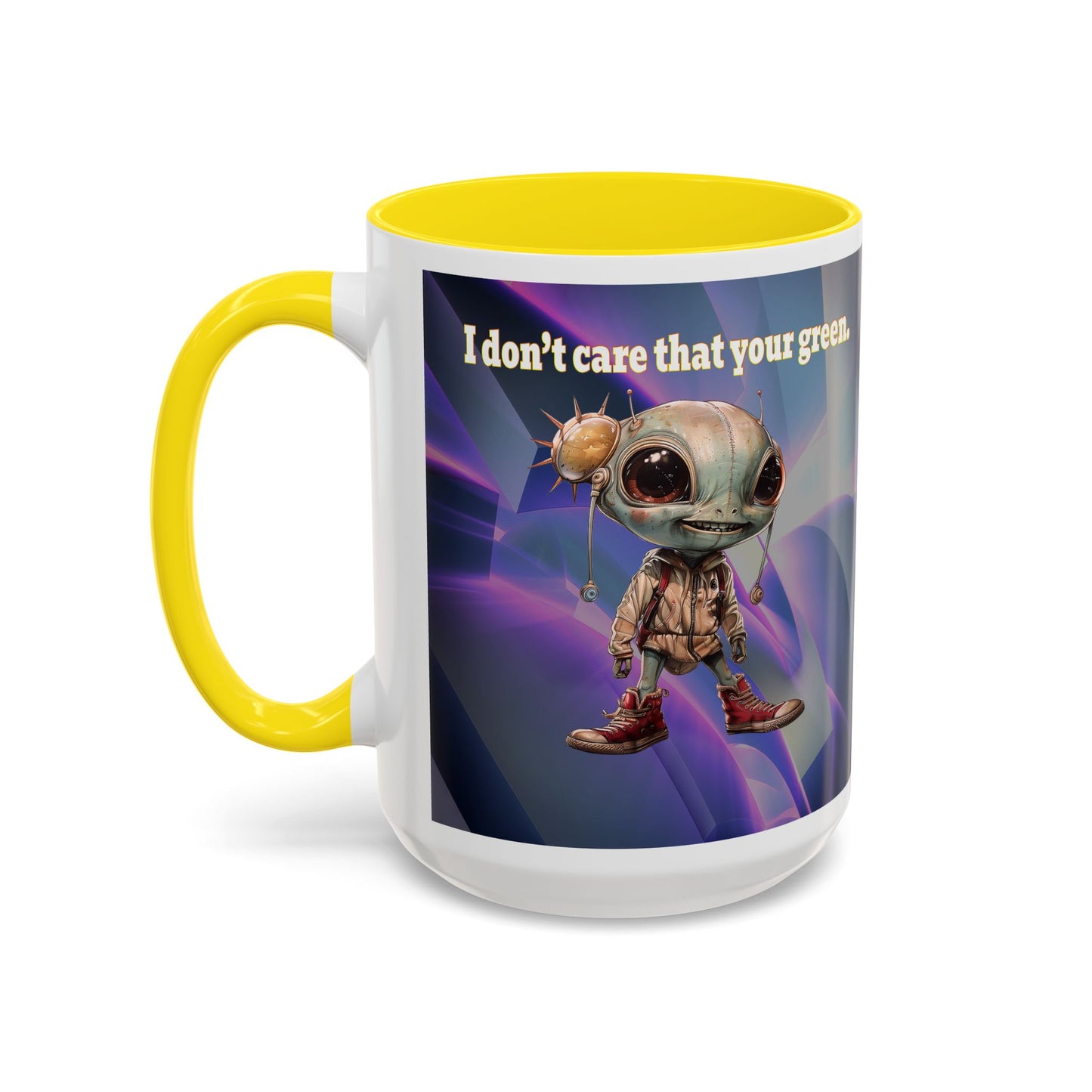 I don't care that your grey - Accent Mug (grey-pink wave)