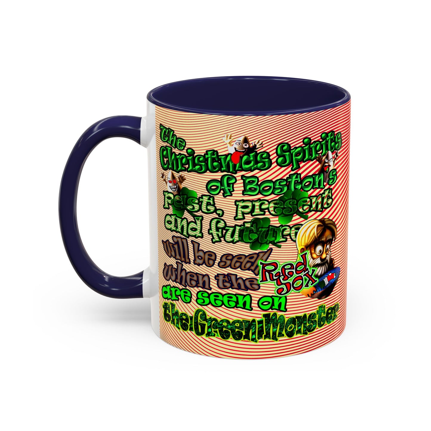 christmas spirits of boston - Accent Mug (yellow-orange wave)