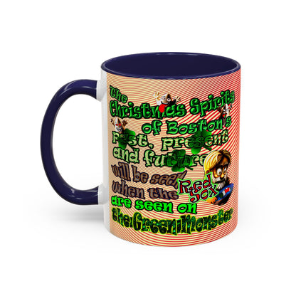 christmas spirits of boston - Accent Mug (yellow-orange wave)