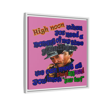high noon - framed canvas art (light pink)
