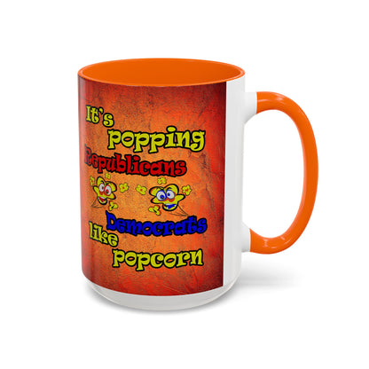 popping like popcorn - Accent Mug (burnt orange)
