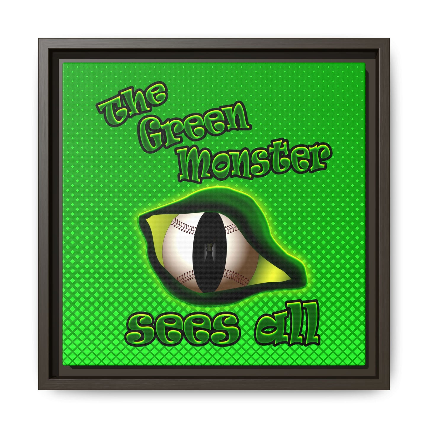 green monster - framed canvas art (logo green)