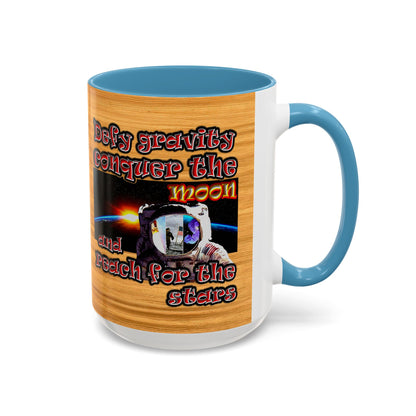 defy conquer reach - Accent Mug (butterscotch wood finish)
