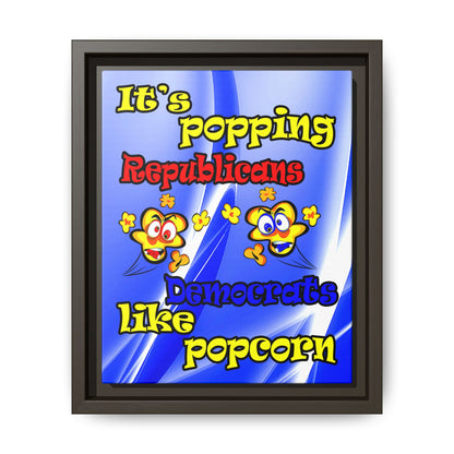 popping like popcorn - framed canvas art (blue-white wave)