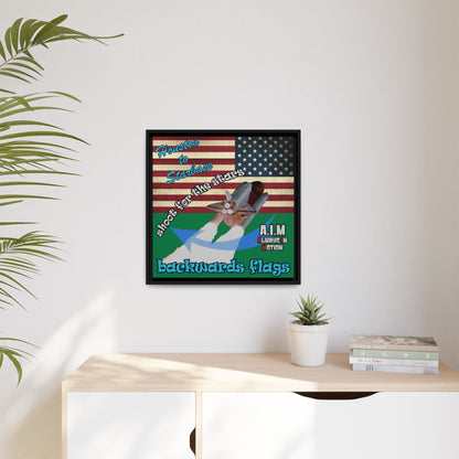 shoot for the stars - framed canvas art (dark green)