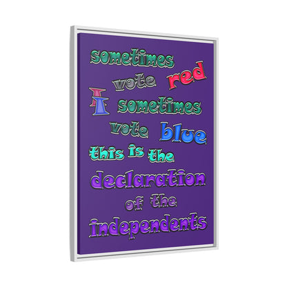 declaration of the independents - framed canvas art (purple)