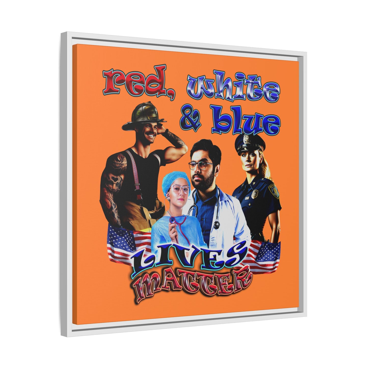 rw&b lives matter - framed canvas art (crusta)