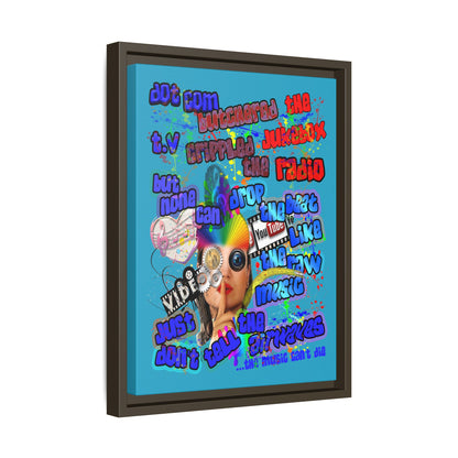 drop the beat - framed canvas art (turquoise)