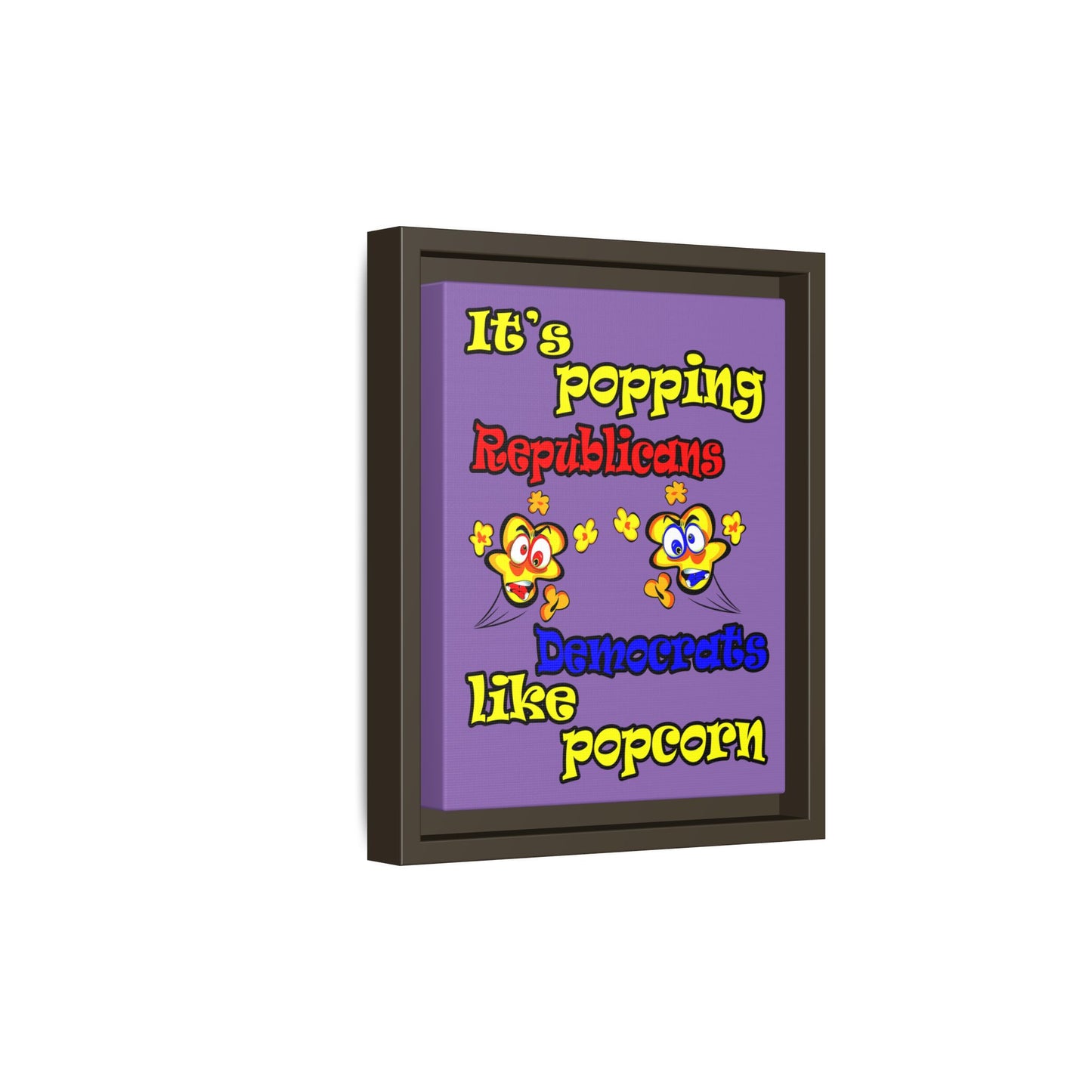 popping like popcorn - framed canvas art (light purple)
