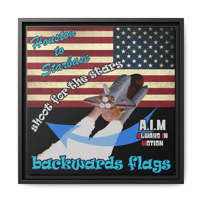 shoot for the stars - framed canvas art (black)