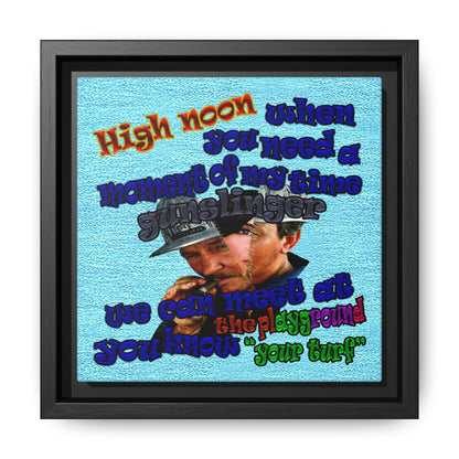 high noon - framed canvas art (faded blue)