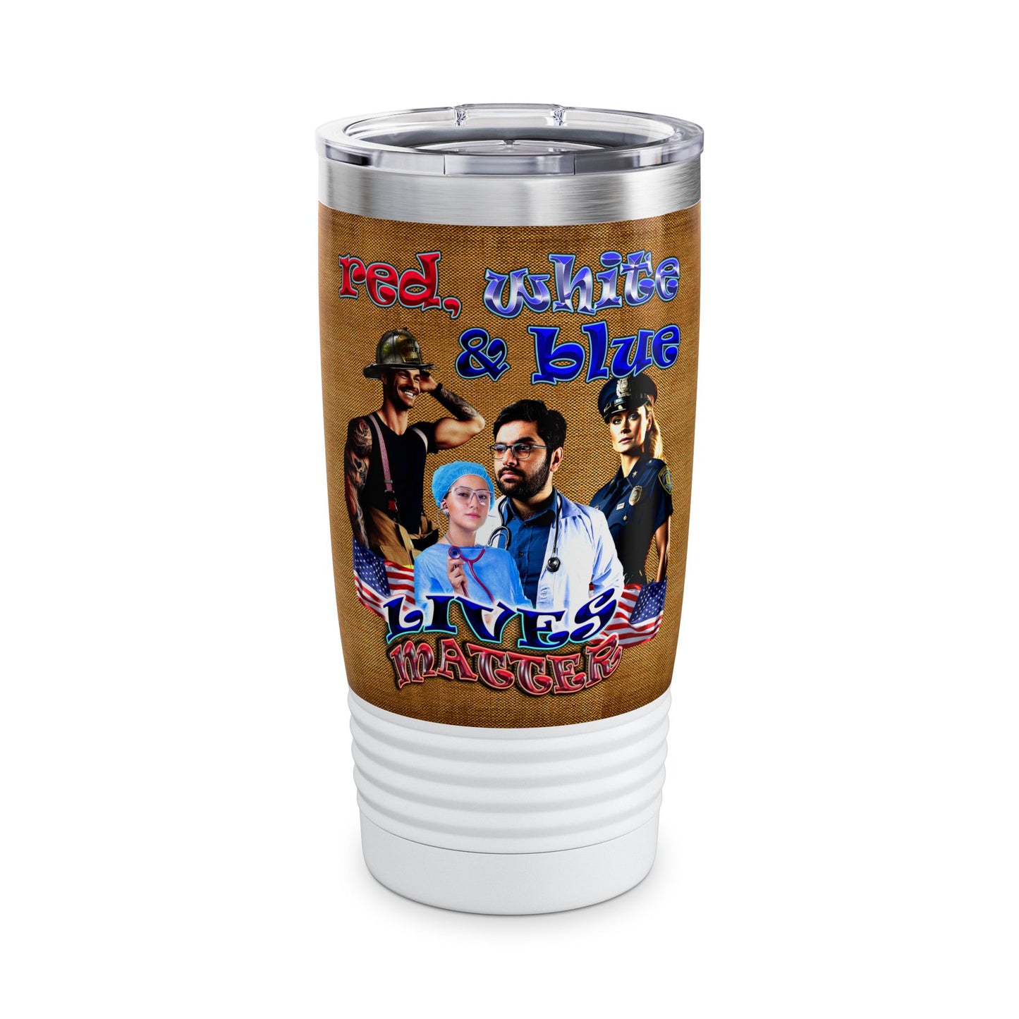 rw&b lives matter - Ringneck Tumbler, 20oz (brown papyrus)