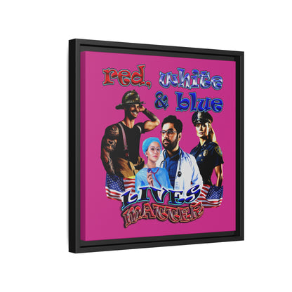 rw&b lives matter - framed canvas art (pink)