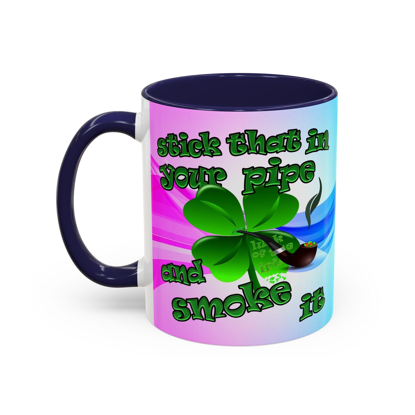 celtics logo - Accent Mug (light blue-pink wave)
