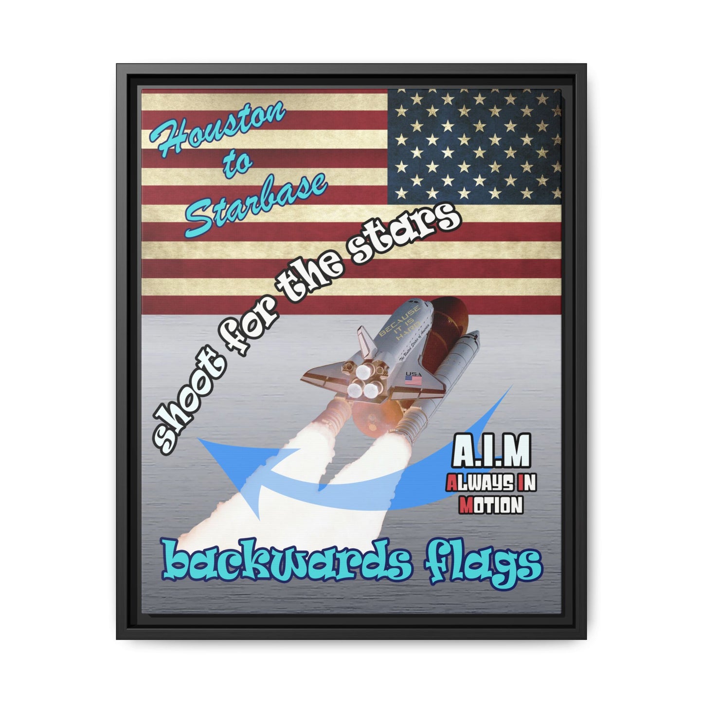 shoot for the stars - framed canvas art (brushed nickel)