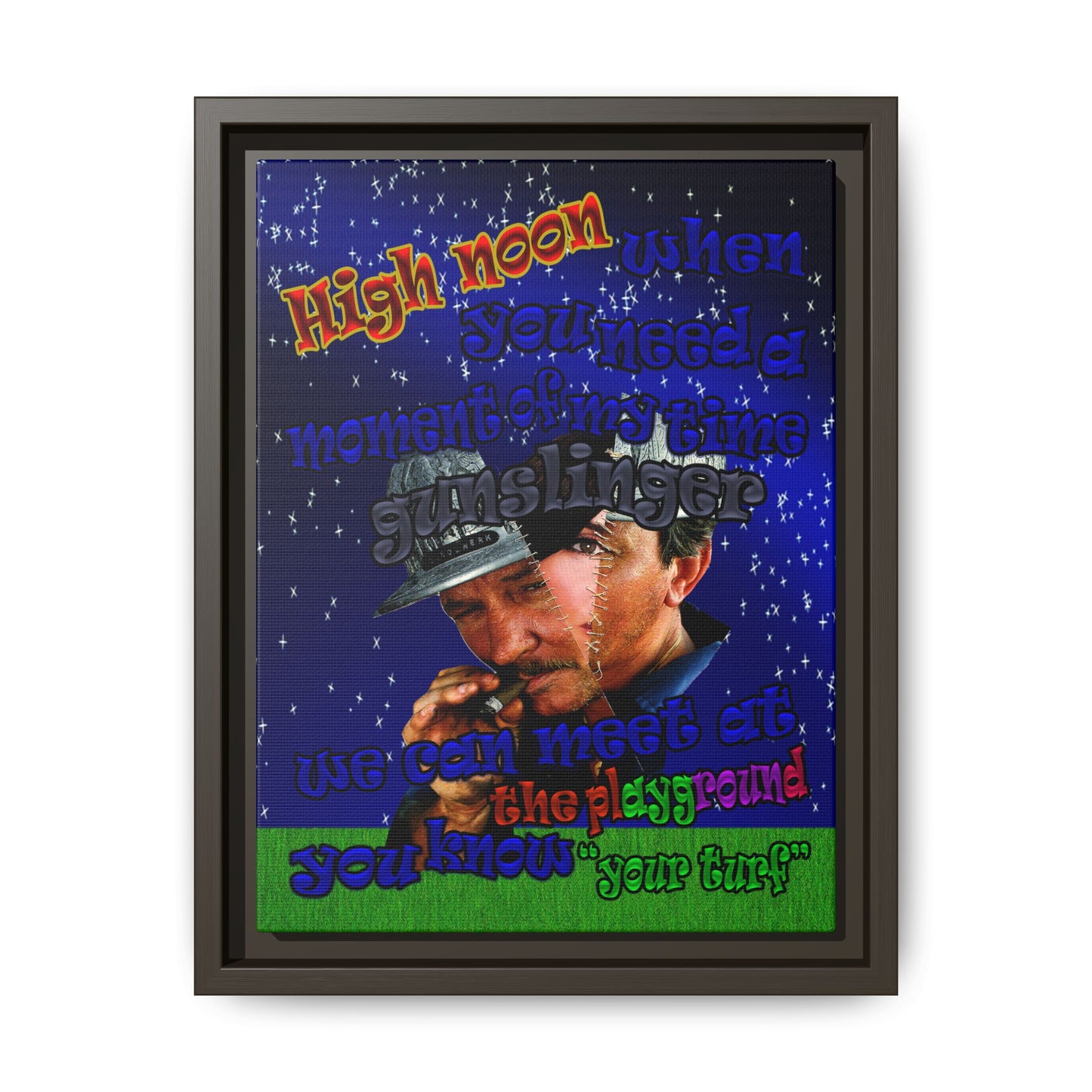 high noon - framed canvas art ('snoops' background)