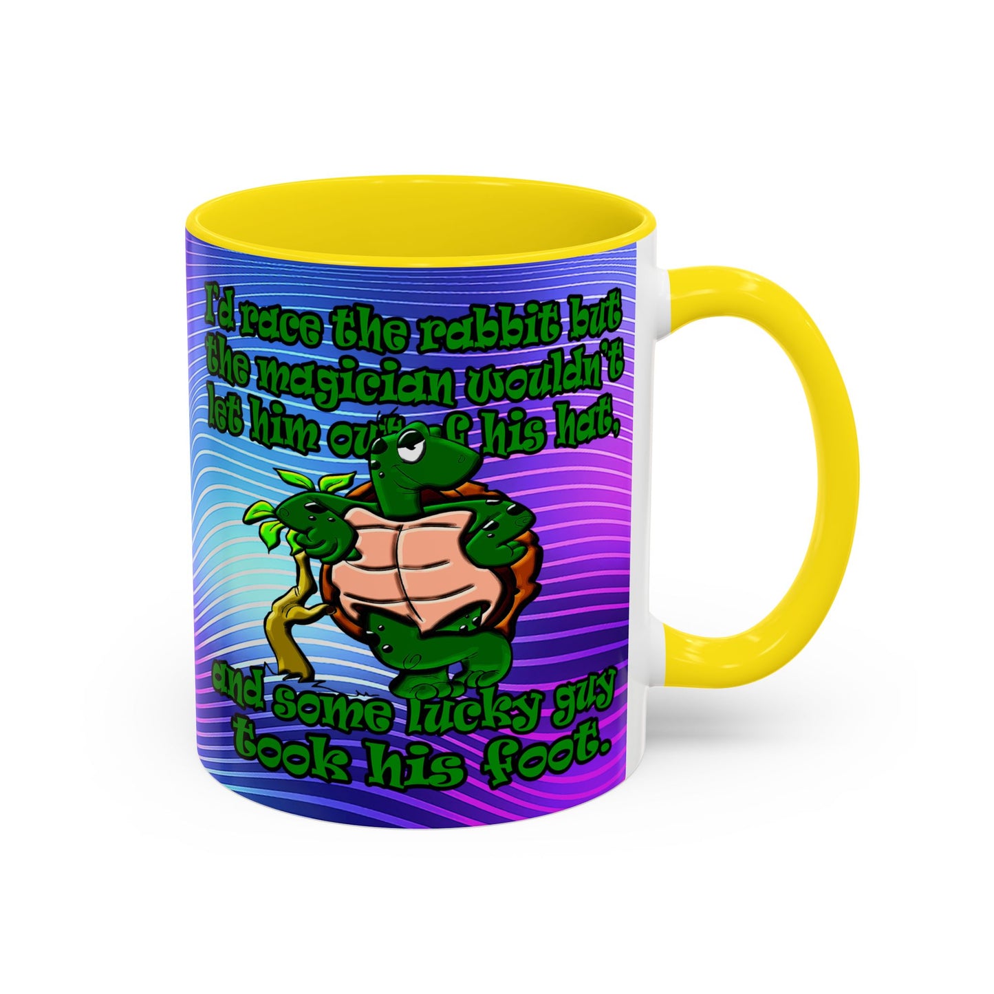 turtle race - Accent Mug (purple wave)