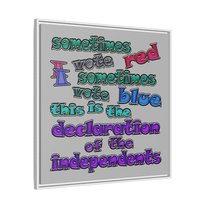 declaration of the independents - framed canvas art (light grey)