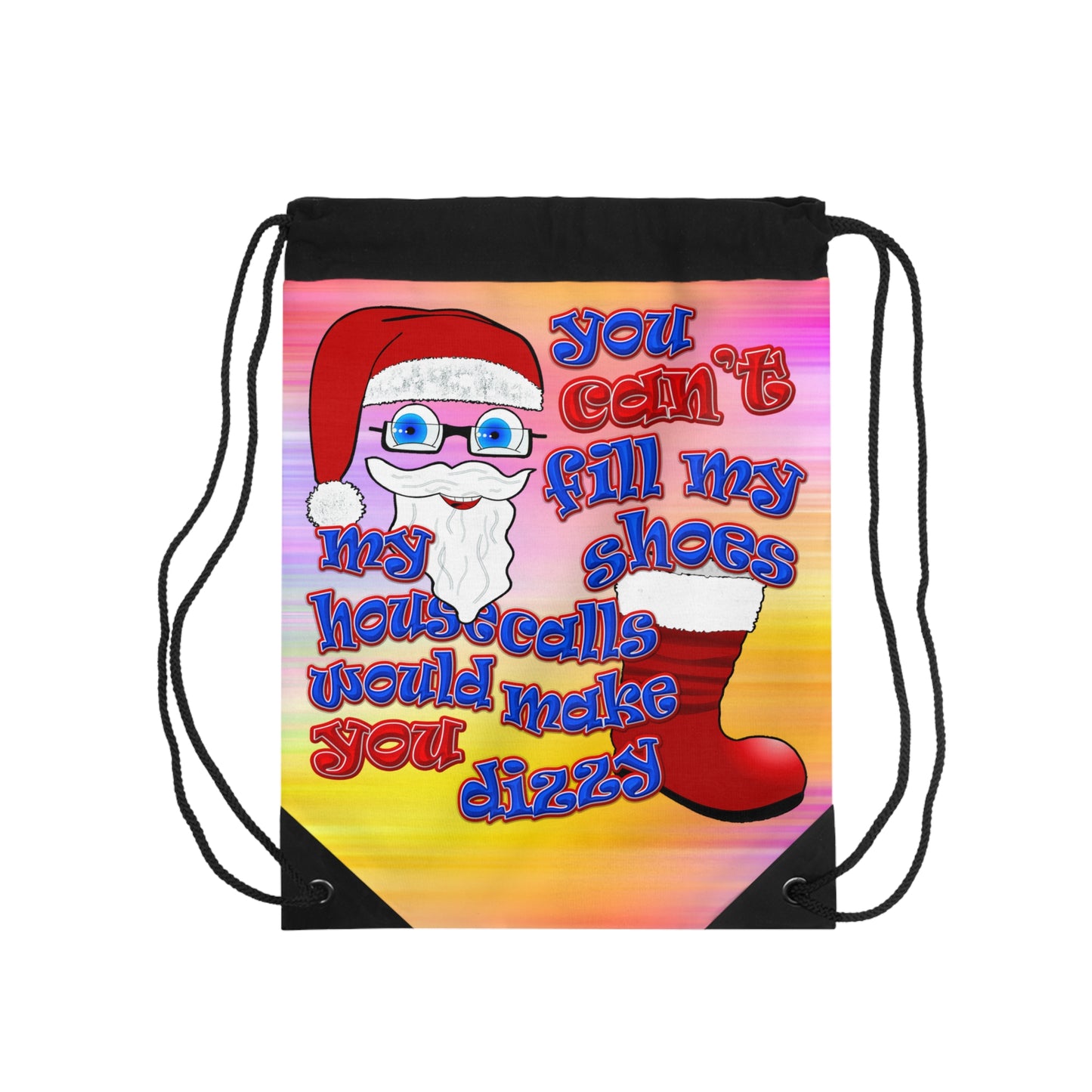 santa's shoes - Drawstring Bag (color blur)