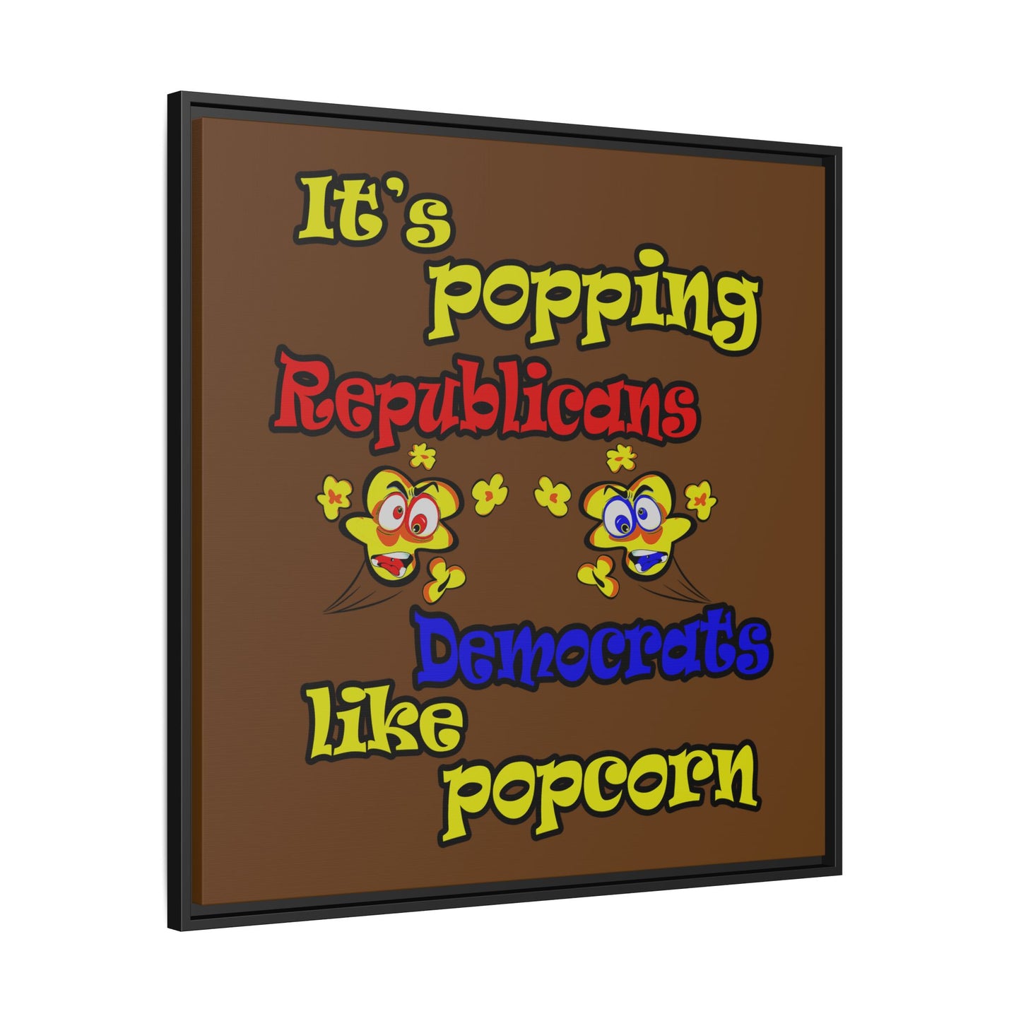 popping like popcorn - framed canvas art (brown)