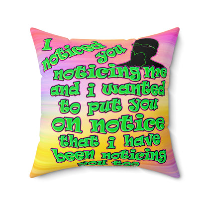 noticed you noticing - Faux Suede Square Pillow - (color blur)