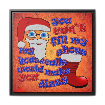 santa's shoes - framed canvas art (burnt orange)