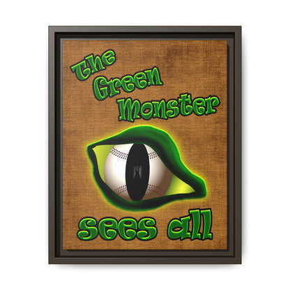 green monster - framed canvas art (brown papyrus)