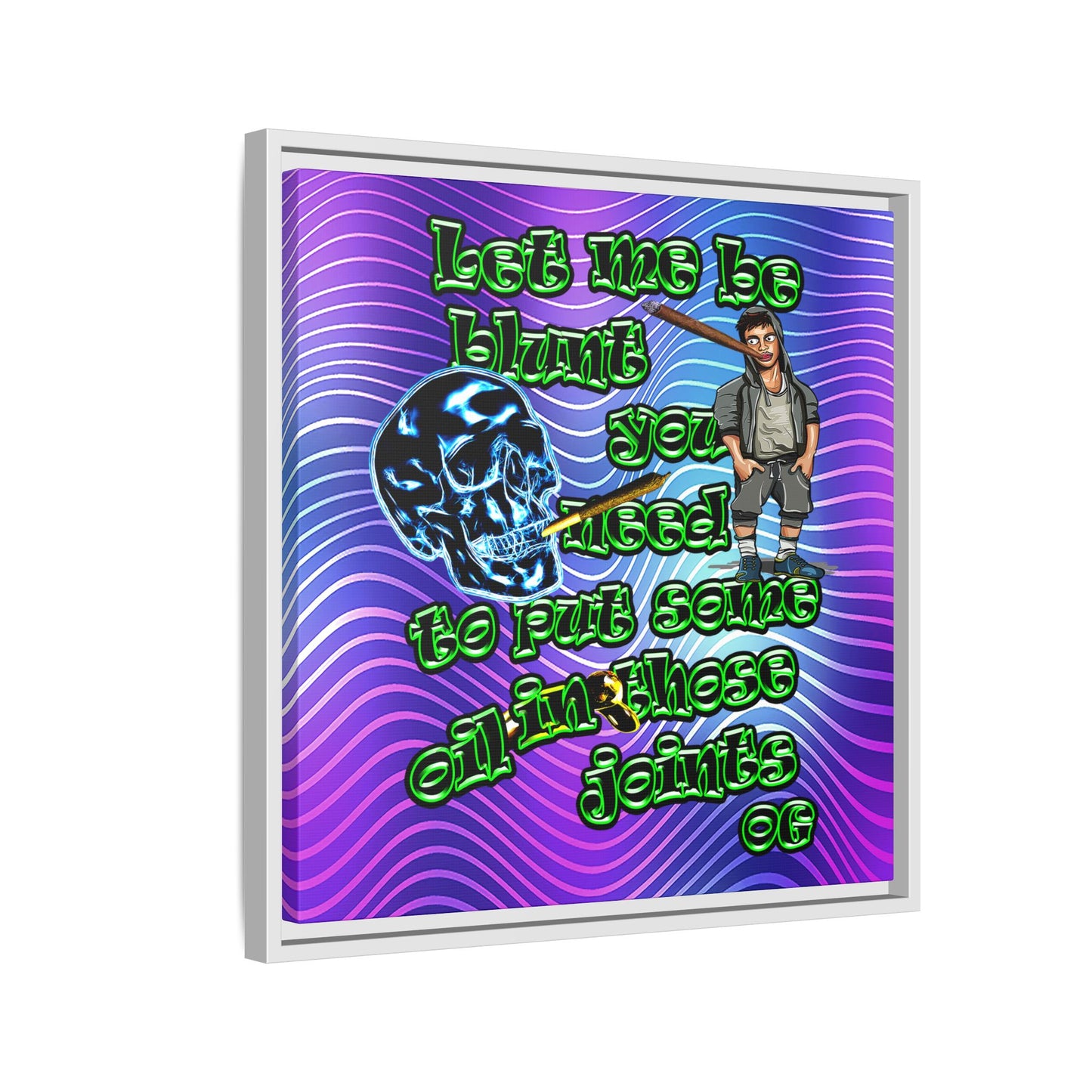 og - framed canvas art (purple wave)
