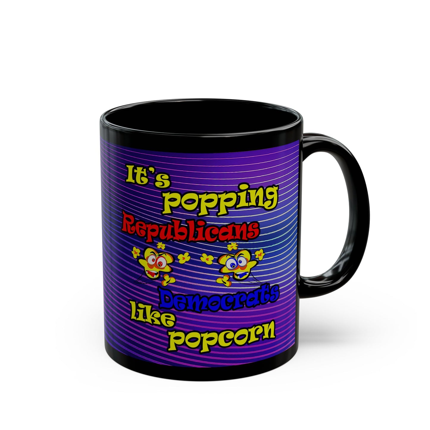 popping like popcorn - Black Mug (purple wave)