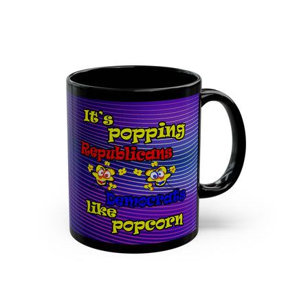 popping like popcorn - Black Mug (purple wave)