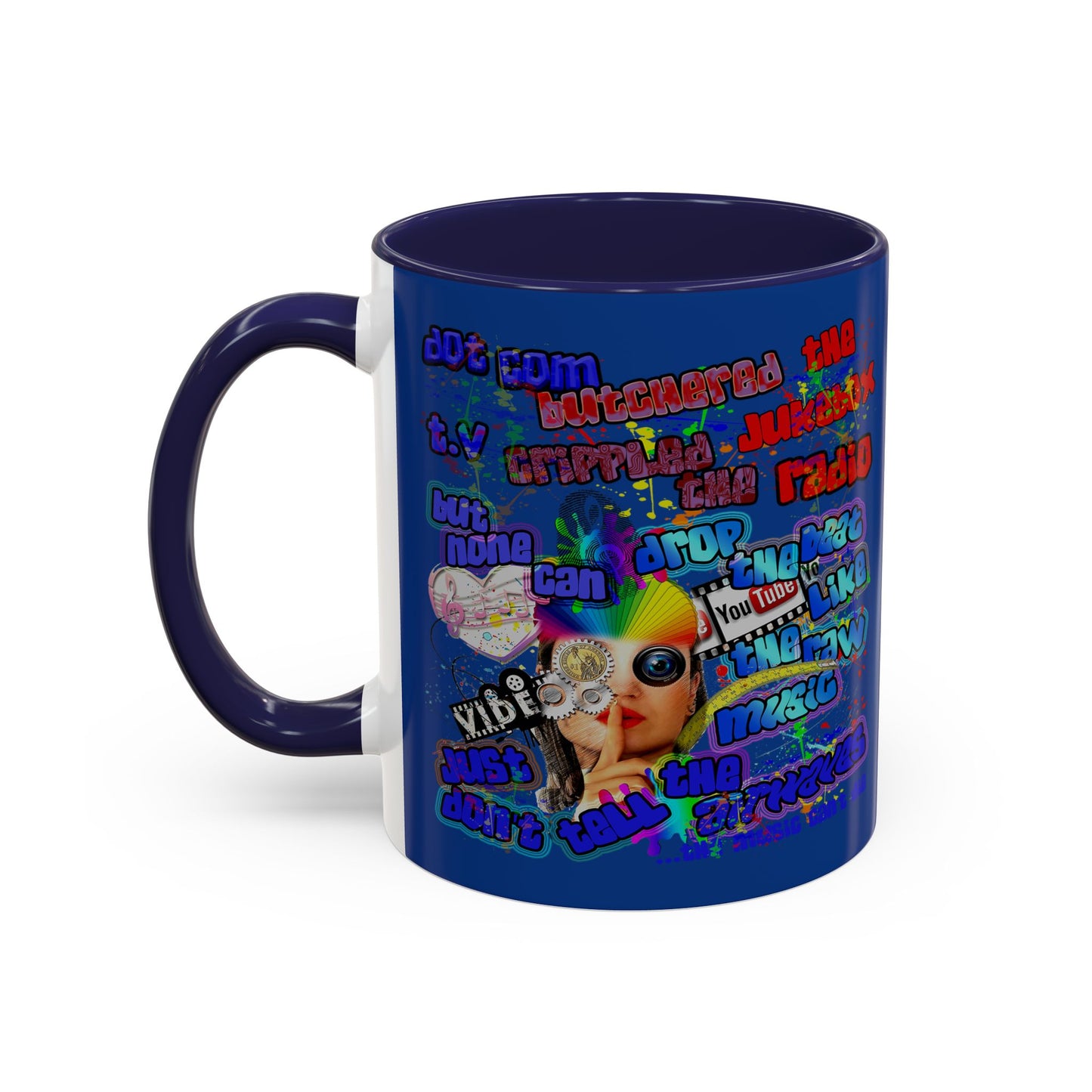 drop the beat - Accent Mug (dark blue)