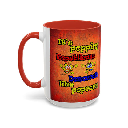 popping like popcorn - Accent Mug (burnt orange)