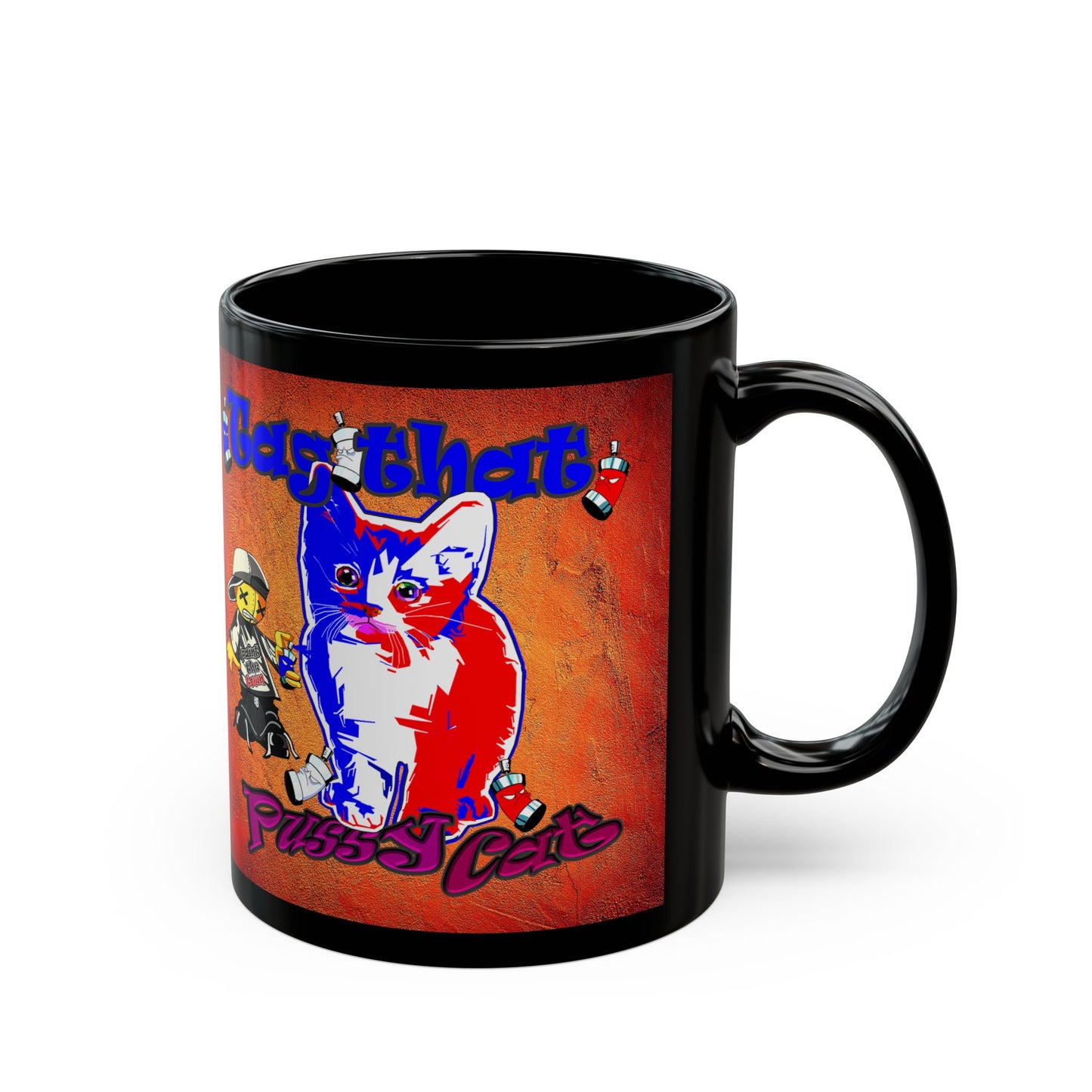 tag that - Black Mug (burnt orange)