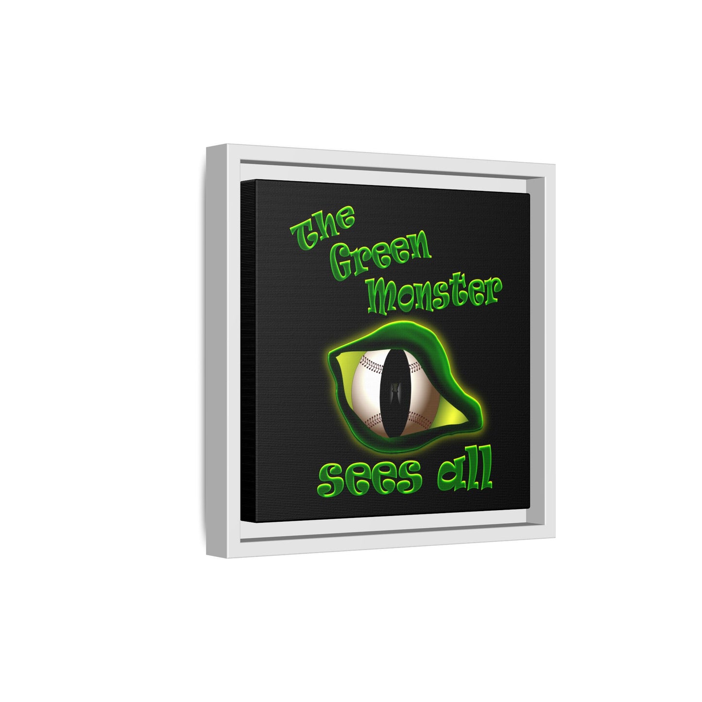 green monster - framed canvas art (black)