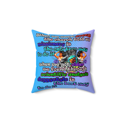 doggystyle - Spun Polyester Square Pillow - (light blue-purple wave)