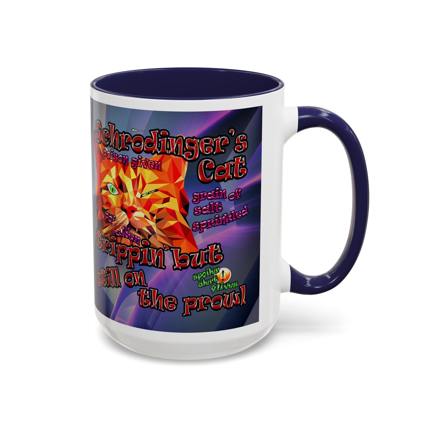 schrodinger's cat - Accent Mug (grey-pink wave)