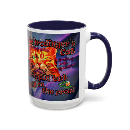 schrodinger's cat - Accent Mug (grey-pink wave)