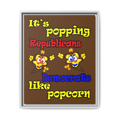 popping like popcorn - framed canvas art (brown)