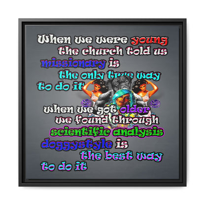 doggystyle - framed canvas art (grey-light grey)