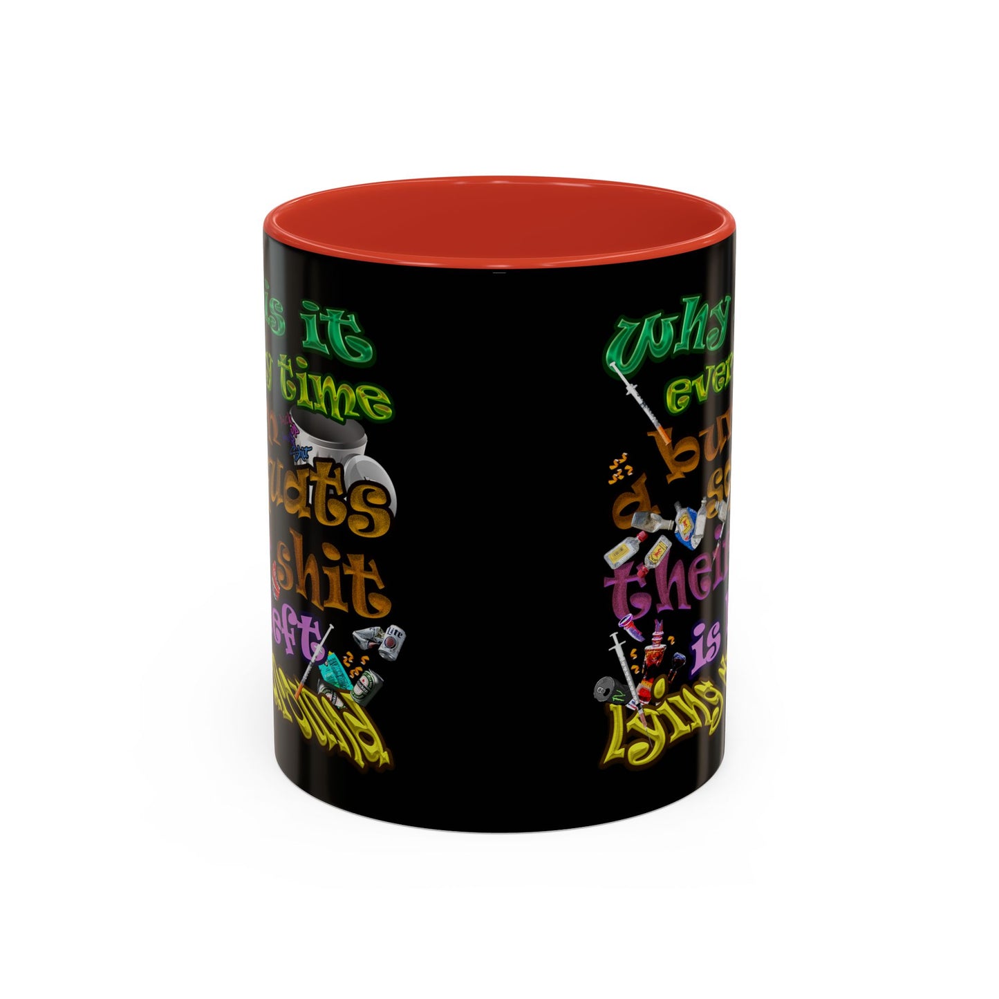 the bum's shit - Accent Mug (black)
