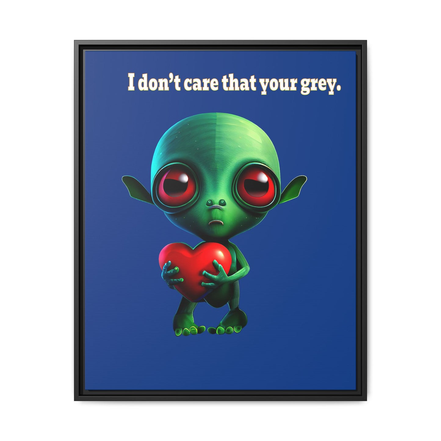 I don't care that your grey - framed canvas art (dark blue)