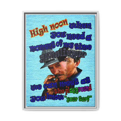 high noon - framed canvas art (faded blue)