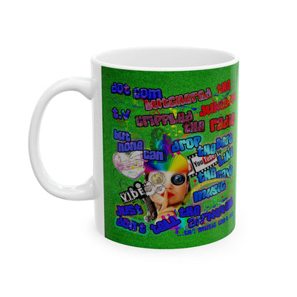 drop the beat - White Mug (green turf)